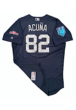 3/27/2018 Ronald Acuña Jr. Atlanta Braves Pre-Rookie "Future Stars" Game-Used Jersey (Photo-Matched & MLB Authenticated) 
