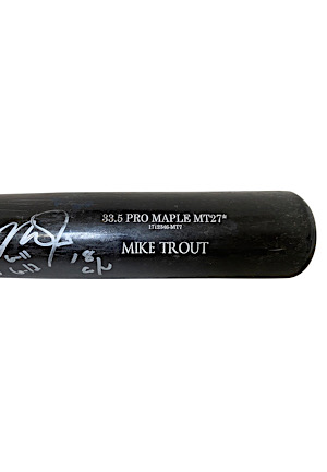 2018 Mike Trout Los Angeles Angels Game-Used & Autographed Multiple Home Run Bat (Photo-Matched To 4 Home Runs • PSA/DNA GU 9.5 • Full JSA • Anderson Authentics)