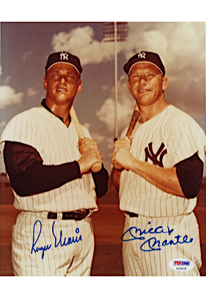 Perfect Mickey Mantle & Roger Maris Dual-Signed Photograph (PSA GEM MINT 10)