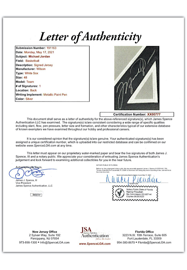At Auction: Michael Jordan Signed & Framed Birmingham Barons Jersey (PSA  LOA)