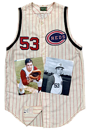 1966-67 Johnny Bench Cincinnati Reds Rookie Debut Game-Used Vest (1st Reds Jersey Photo-Matched To Multiple Images Including Topps Card • SGC Grob Excellent)