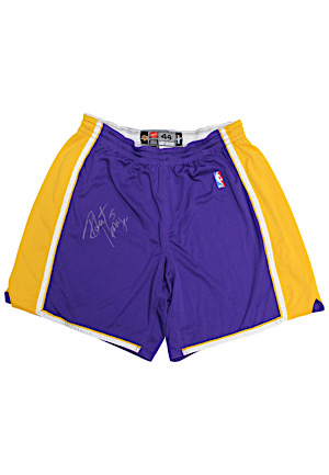 1999-00 Robert Horry Los Angeles Lakers Game-Used & Autographed Shorts (Lakers LOA • Championship Season)