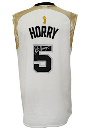 Robert Horry San Antonio Spurs Autographed NBA Finals Jersey (UDA • Photo Of Him Signing)