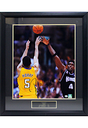 Robert Horry Los Angeles Lakers Autographed "Three" Framed Display (NBA Hologram)