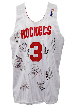 1994-95 Houston Rockets Team-Signed Reversible Practice Pinnie (NBA Champs • Sourced From Women Of NBA Players Association Auction)