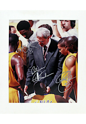 Kobe Bryant, Phil Jackson & Derek Fisher Multi-Signed "Time Out" Photo (Lakers LOA)