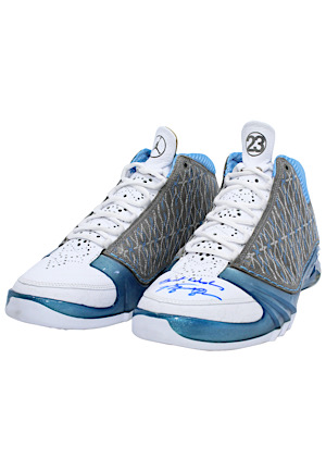 Michael Jordan Autographed Jordan XXIII University Blue Premier Shoes & Original Box