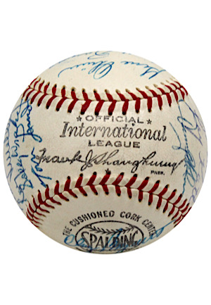 1958 Rochester Red Wings Team Signed Baseball With Gibson & Lasorda (Full JSA)