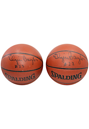 Elgin Baylor Autographed Spalding Basketballs (2)(Lakers LOA)