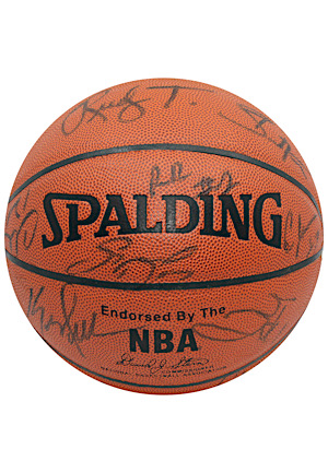 1997-98 Houston Rockets Team-Signed Basketball (Lakers Charity LOA)