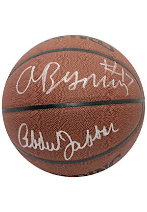 Kareem Abdul-Jabbar & Andrew Bynum Dual-Signed Spalding Basketball (Lakers LOA)