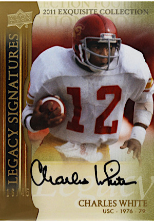 2011 Upper Deck Exquisite Collection Charles White Autographed (16/45)