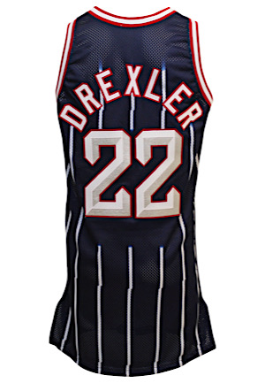 1996-97 Clyde Drexler Houston Rockets Game-Used Road Jersey (Equipment Manager Family LOA)