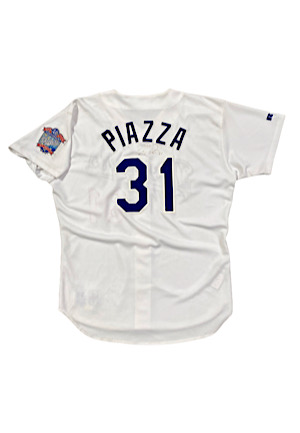 1998 Mike Piazza Los Angeles Dodgers Game-Used & Autographed Home Jersey