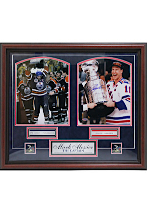 Mark Messier Autographed Stanley Cup Celebration Framed Display (Steiner COA)