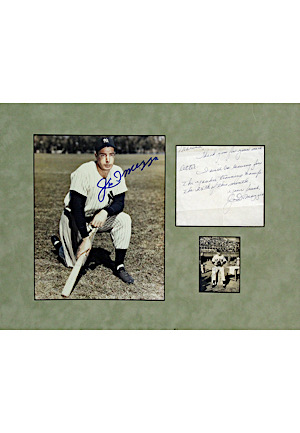 Joe DiMaggio New York Yankees Multi-Signed Display With Handwritten Letter