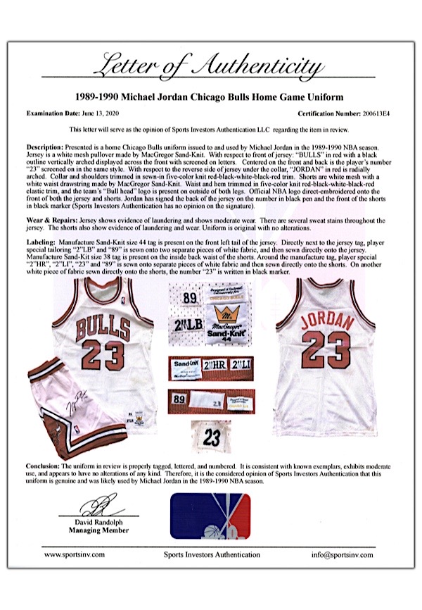 Lot Detail - 1989 Michael Jordan Game Used and Signed Chicago Bulls  Shooting Shirt (MEARS & JSA)