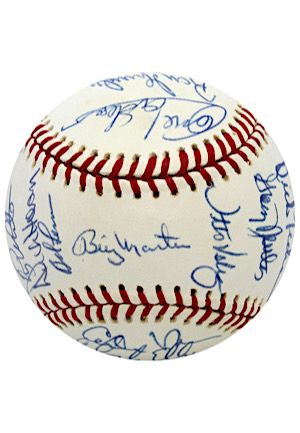 1976 New York Yankees Team-Signed OAL Baseball (Full PSA/DNA)