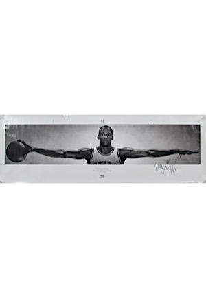 Michael Jordan Autographed "Wings" Poster (Full JSA • Ball Boy LOA)