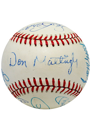 Hall Of Famers & Stars Multi-Signed OAL Baseball Including Mantle, Musial & More