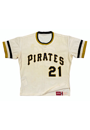 Early 1970s Roberto Clemente Pittsburgh Pirates Game-Used Home Jersey (Handed Down From Club To Local American Legion Team)