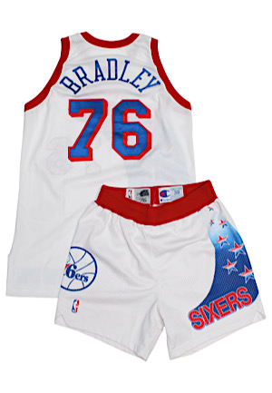1993-94 Shawn Bradley Philadelphia 76ers Game-Used Uniform (76ers LOA)
