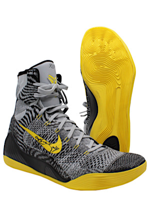 2014-15 Kobe Bryant Los Angeles Lakers Game-Used & Autographed "Zoom Kobe 9 Elite" Shoes (D.C. Sports)