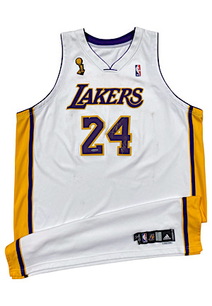 2009 Kobe Bryant Los Angeles Lakers Game-Used & Autographed "MVP" Home Uniform Prepared For The Finals (2)(UDA Hologram • Full JSA • D.C. Sports)