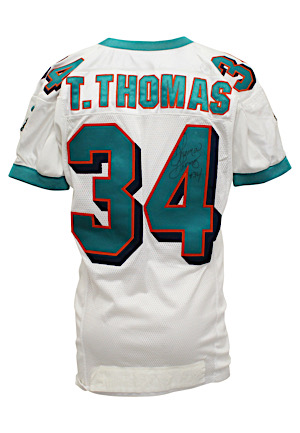 2000 Thurman Thomas Miami Dolphins Game-Used & Autographed Jersey (Repairs)