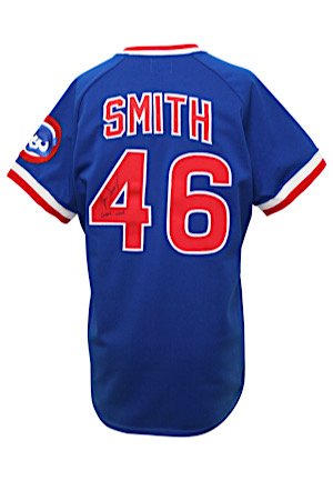 1980s Lee Smith Chicago Cubs Game-Used & Autographed "Game Used" Alternate Jersey (Smith LOA)