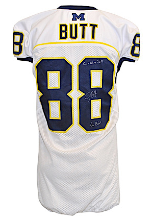 2013 Jake Butt Michigan Wolverines Game-Used & Autographed Road Jersey