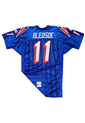 1995-96 Drew Bledsoe New England Patriots Game-Used Jersey (Team Stamp)