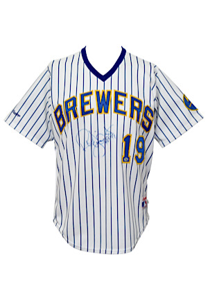 1988 Robin Yount Milwaukee Brewers Game-Used & Autographed Home Jersey (Yount Hologram)