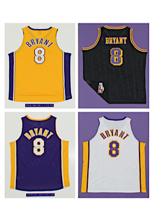 Grouping Of Kobe Bryant Los Angeles Lakers Autographed Jerseys (4)(Ball Boy LOA)