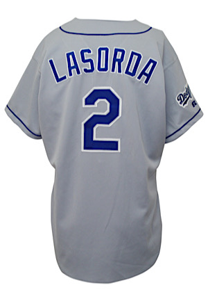 1999 Tommy Lasorda Los Angeles Dodgers Team-Issued Road Jersey