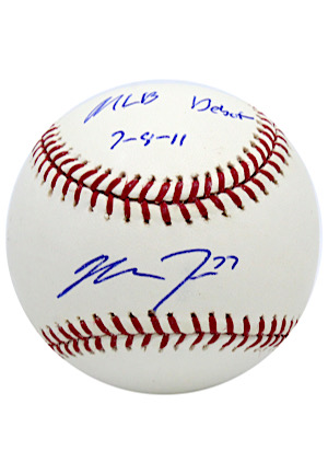 Mike Trout Single-Signed & Inscribed "MLB Debut 7-8-11" OML Baseball 