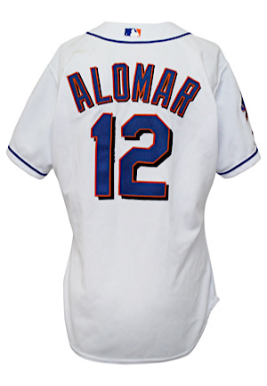 2002 Roberto Alomar New York Mets Game-Used Home Jersey (Great Wear)