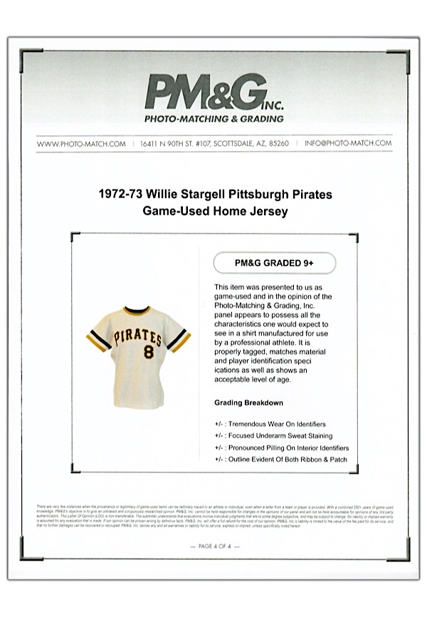 1980 Willie Stargell Game-Worn Pittsburgh Pirates Jersey- 100% Authentic  Grade: 12/20 - Memorabilia Expert