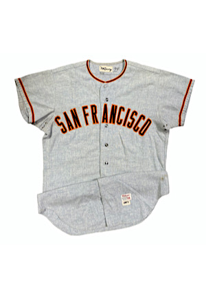 1967 Willie McCovey San Francisco Giants Game-Used Road Flannel Jersey (Outstanding Use)