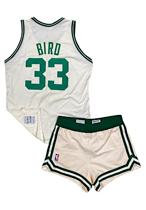 1986-87 Larry Bird Boston Celtics Game-Used Home Uniform (2)(MEARS A10)