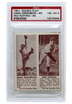 1941 Double Play Hank Greenberg & Red Ruffing (PSA VG-EX 4)