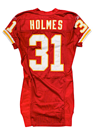 2003 Priest Holmes Kansas City Chiefs Game-Used Home Jersey (Pounded With Repairs)