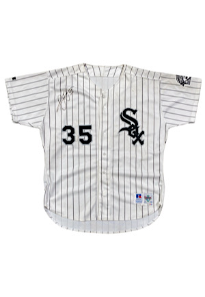 1996 Frank Thomas Chicago White Sox Game-Used & Autographed Home Jersey (PSA/DNA)