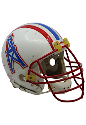 1992 Mike Munchak Houston Oilers Game-Used Helmet (Apparent Photo-Match)