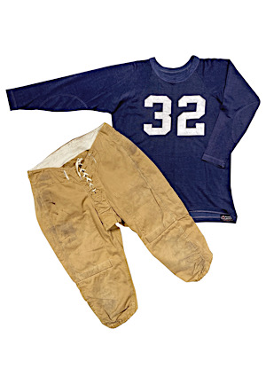 1946-47 Johnny Lujack Notre Dame Fighting Irish Game-Used Durene Uniform (2)(Graded 10 • Apparent Photo-Match)