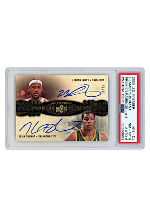 2008 Upper Deck Premier Pairings LeBron James & Kevin Durant Autographed #P2DJ (PSA NM-MT 8 • Autos Graded 8 • 18/25)