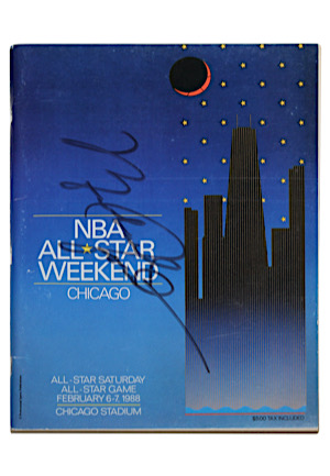 1988 Michael Jordan Autographed NBA All-Star Weekend Chicago Program (Originally Sourced From Michael Jordan Boys And Girls Foundation)