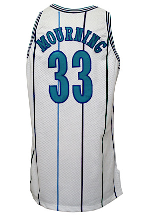 1993-94 Alonzo Mourning Charlotte Hornets Game-Used Home Jersey