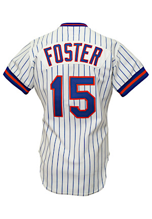 1982 George Foster New York Mets Game-Used & Autographed Home Jersey (Apparent-Match) 