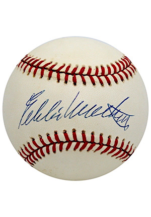 Eddie Mathews & Hank Aaron Dual-Signed Baseball (Most HRs By Teammates)